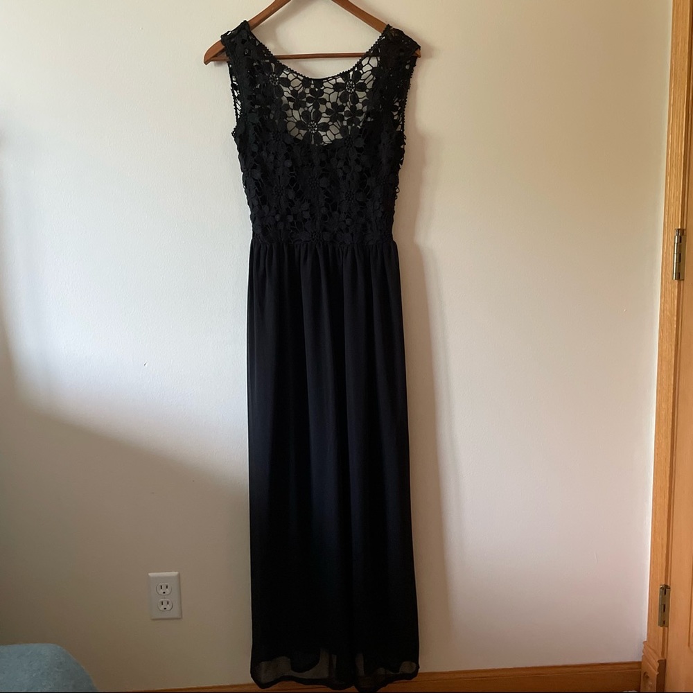 Black Lace Maxi Dress